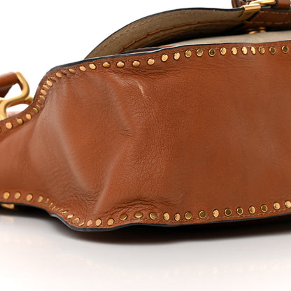 Chloe Calfskin Studded Medium Marcie Satchel Caramel 9 of 17