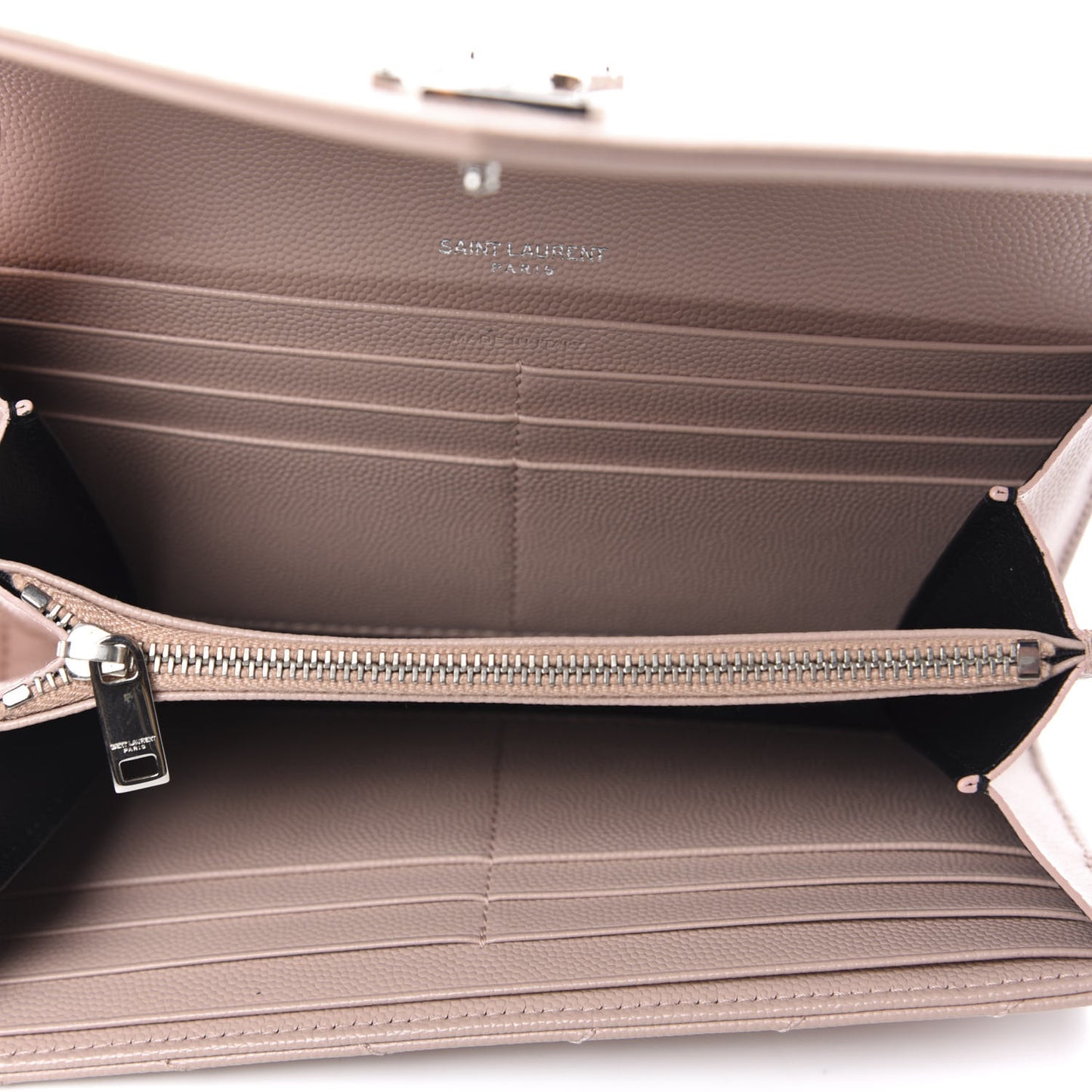 Grain De Poudre Matelasse Chevron Monogram Flap Wallet Pale Pink