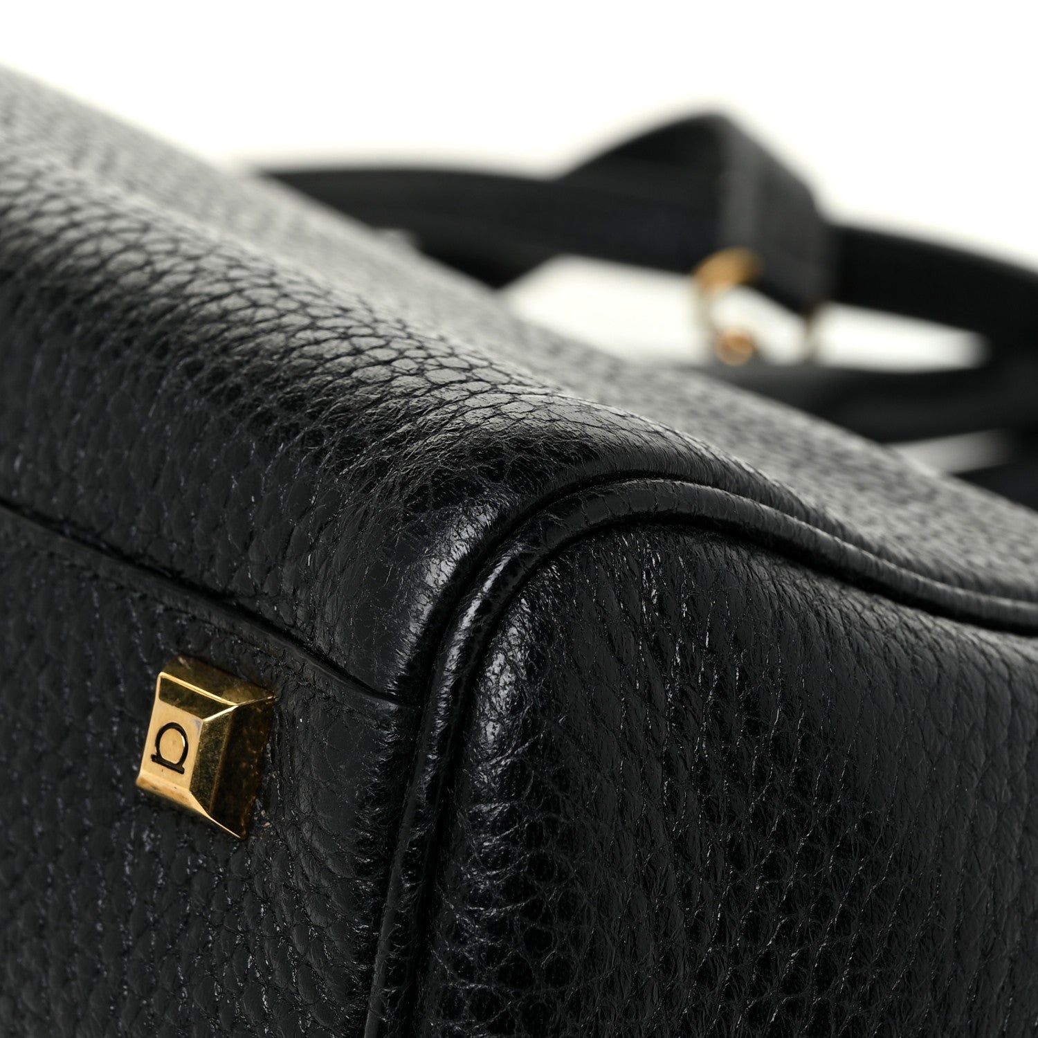 Salvatore Ferragamo Hammered Calfskin Small Studio Rock Bag Black 14 of 15