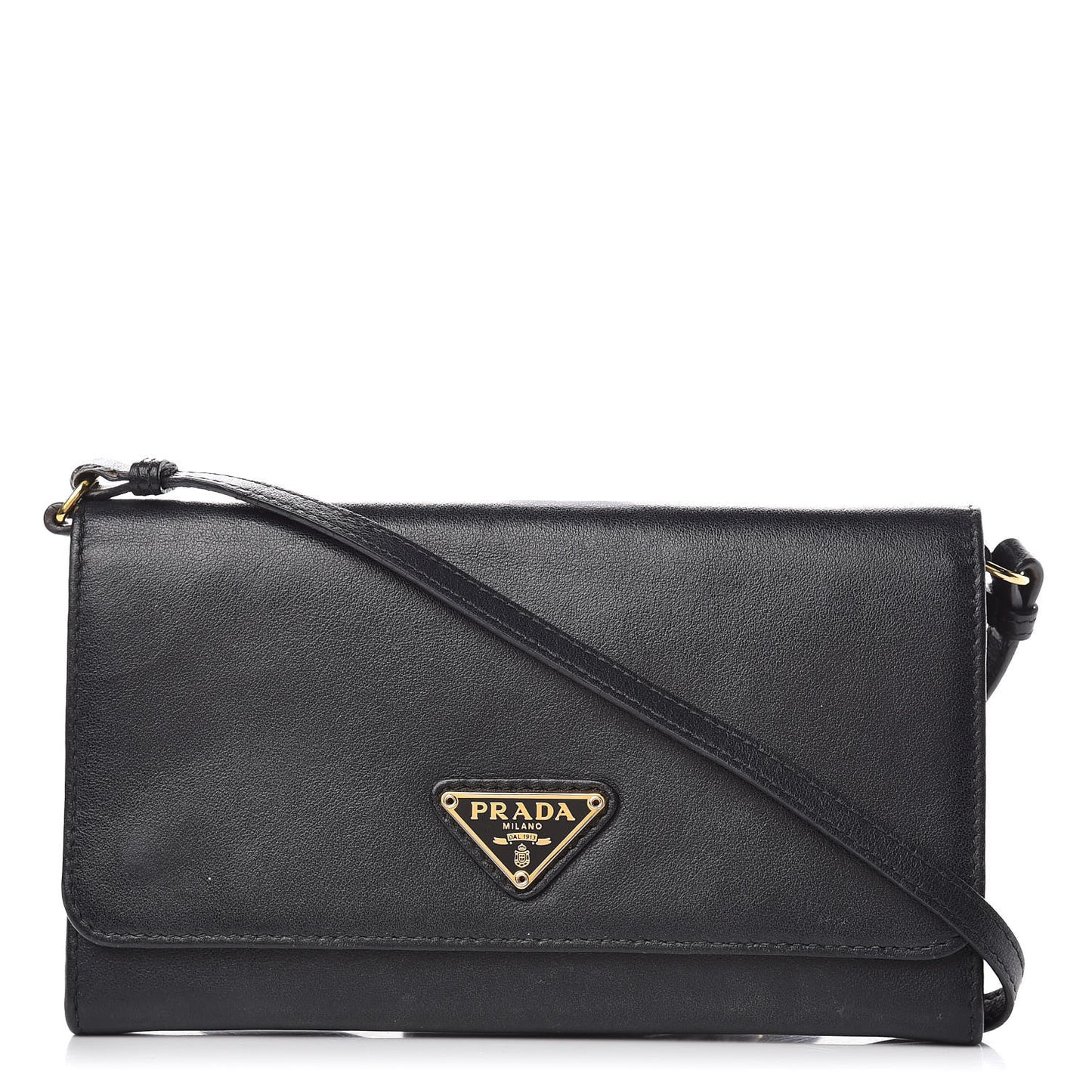 Soft Calf Crossbody Wallet Black Fuoco