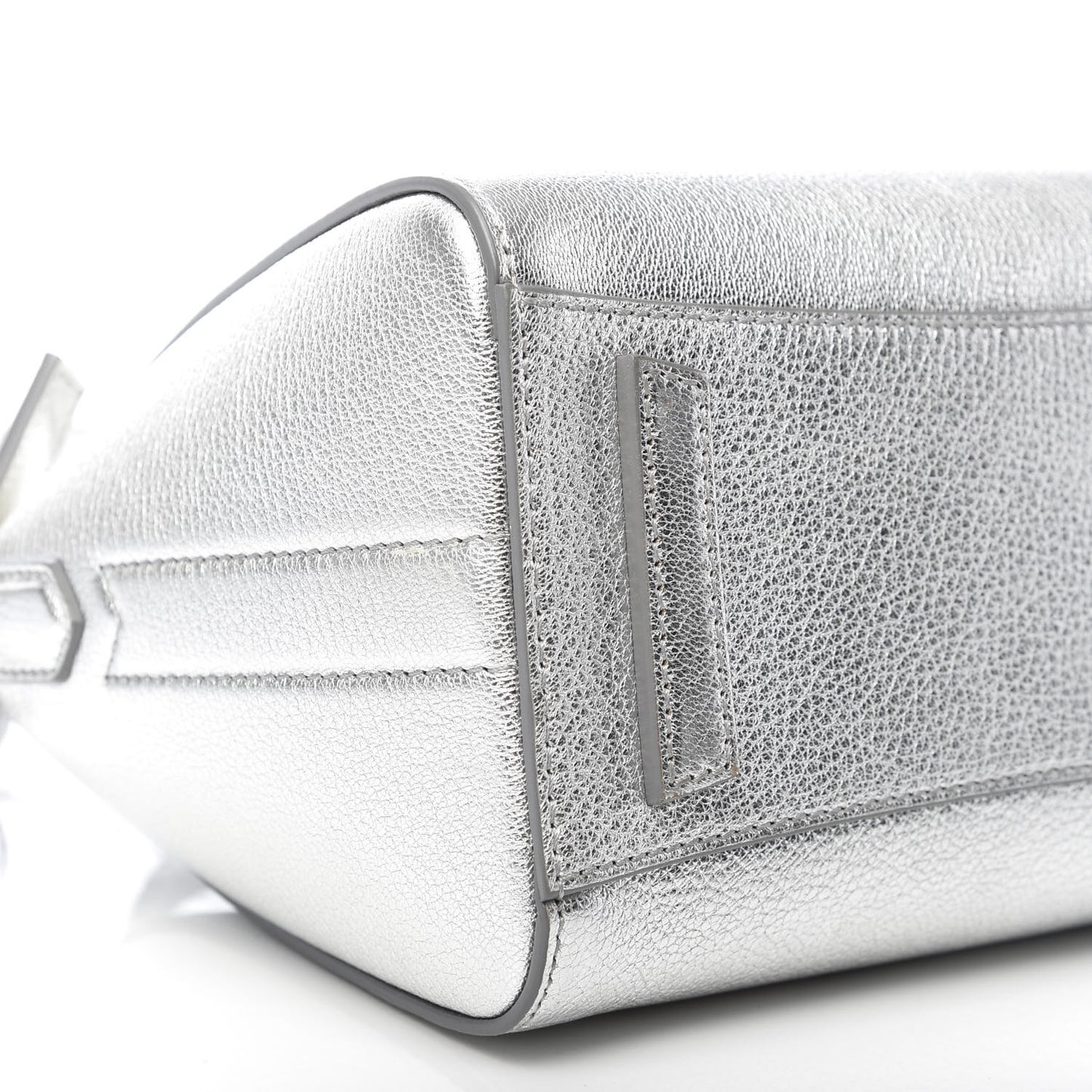 Metallic Sugar Goatskin Mini Antigona Silver