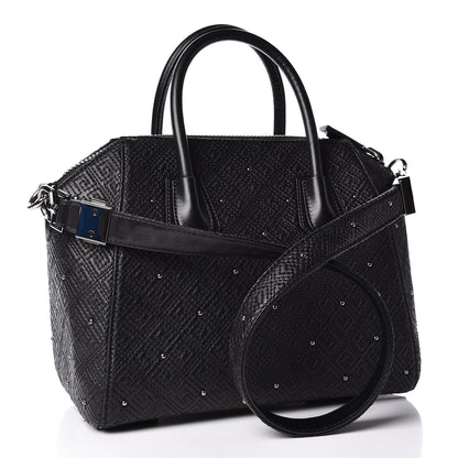 Givenchy Lambskin Logo Embossed Small Studded Antigona Black 3 of 18