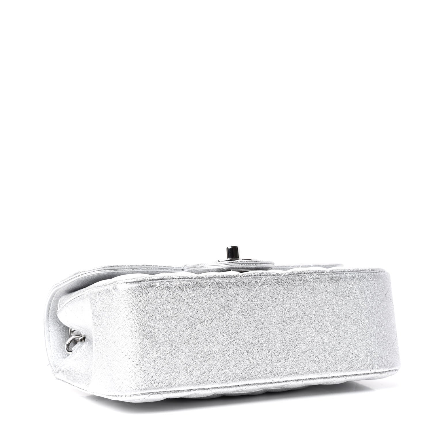 Chanel Metallic Lambskin Quilted Mini Rectangular Flap Silver 3 of 9