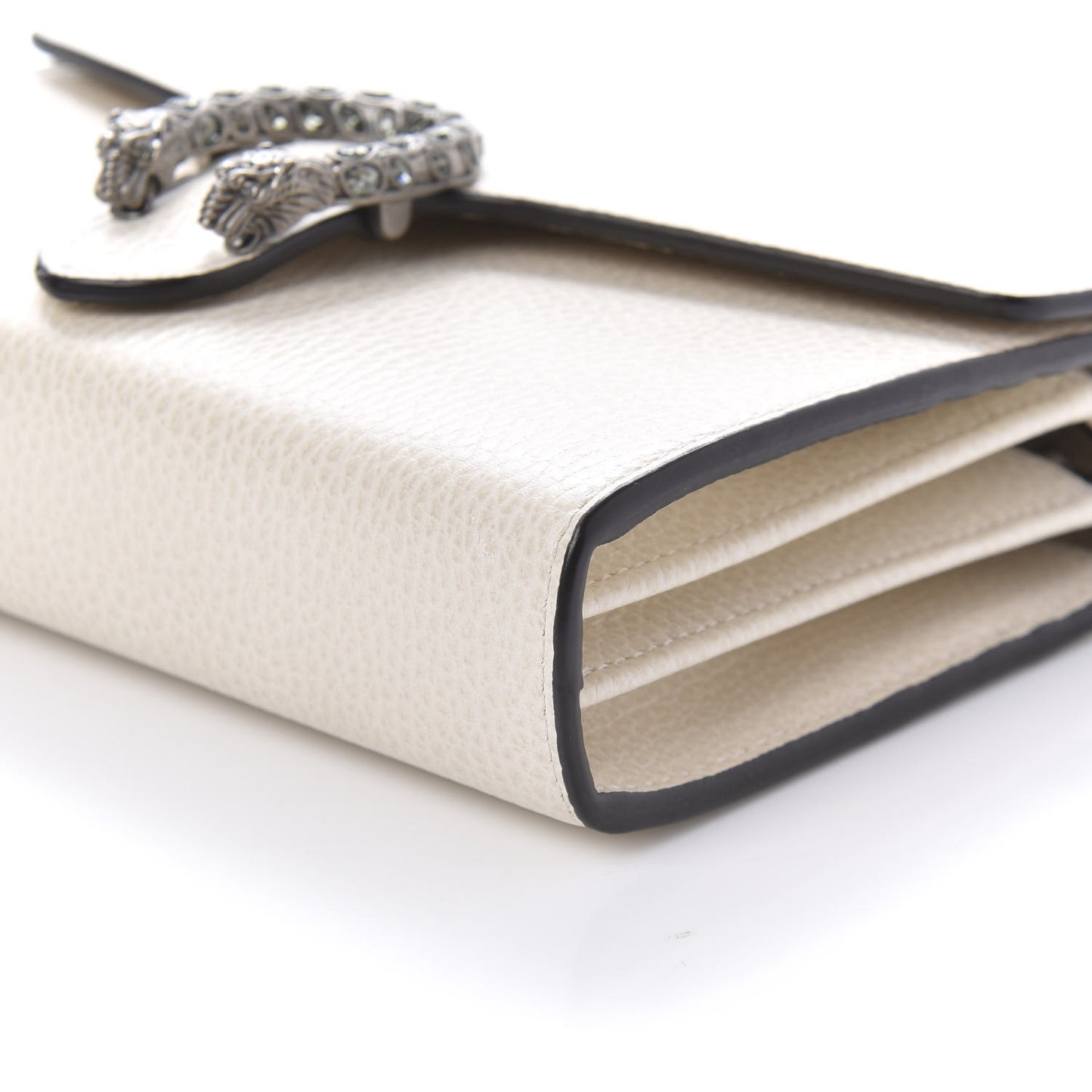 Dollar Calfskin Mini Dionysus Chain Wallet Mystic White