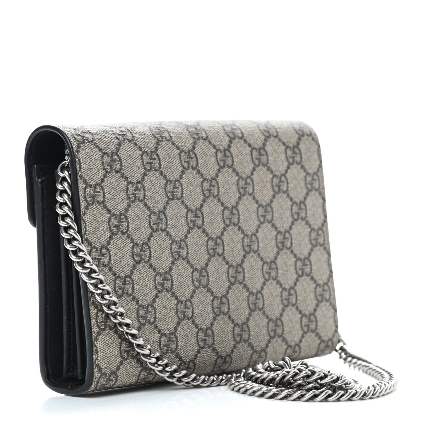 GG Supreme Monogram Mini Dionysus Chain Wallet Beige Black