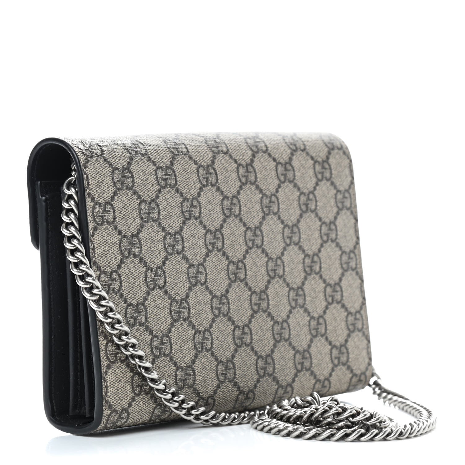 Gucci GG Supreme Monogram Mini Dionysus Chain Wallet Beige Black 2 of 8