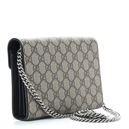 Gucci GG Supreme Monogram Mini Dionysus Chain Wallet Beige Black 2 of 8