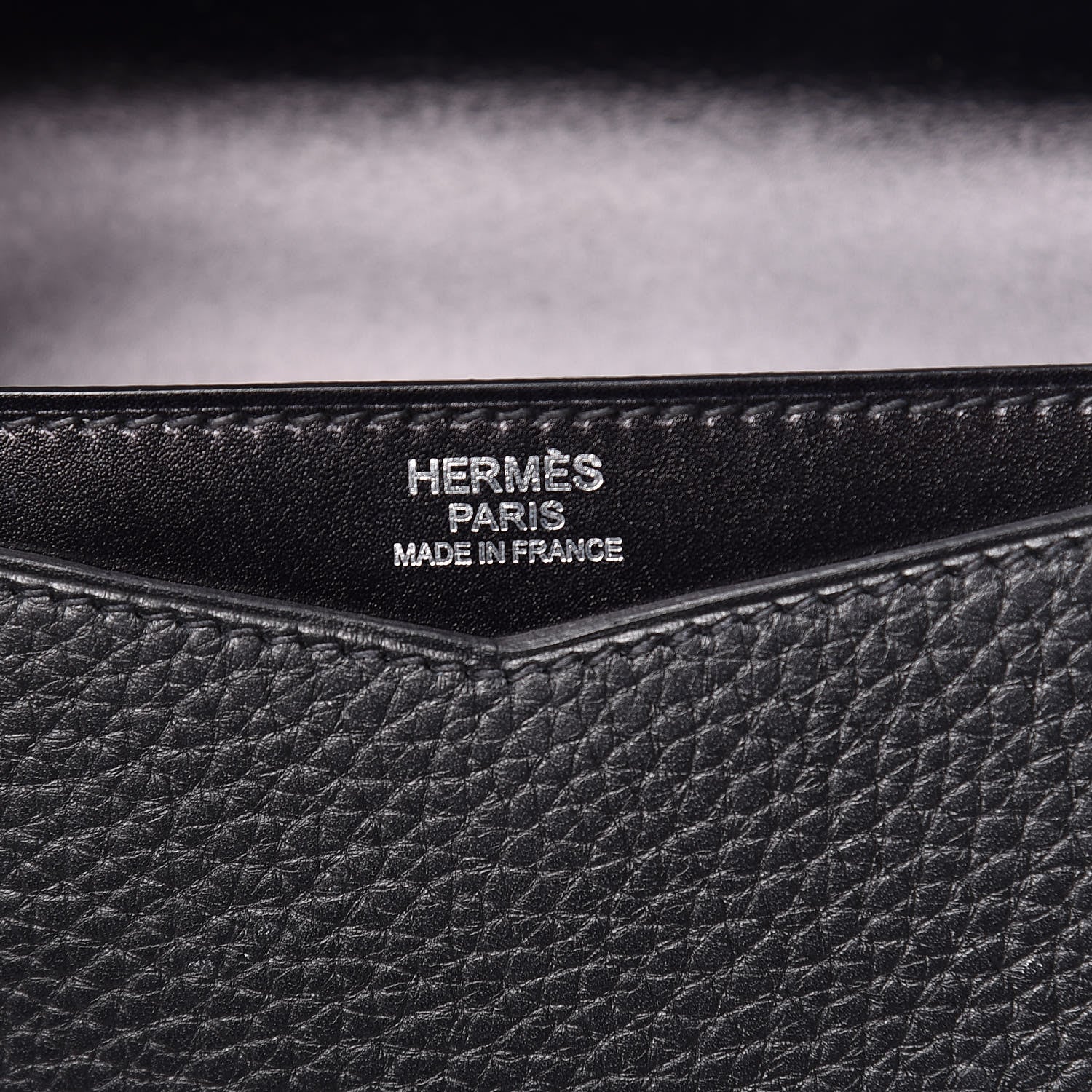 Hermes Box Taurillon Clemence Faco Clutch Black 8 of 13