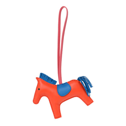 Hermes Milo Lambskin Grigri Rodeo Horse Bag Charm MM Orange Poppy Bleu Izmir Rose Azalee 1 of 4
