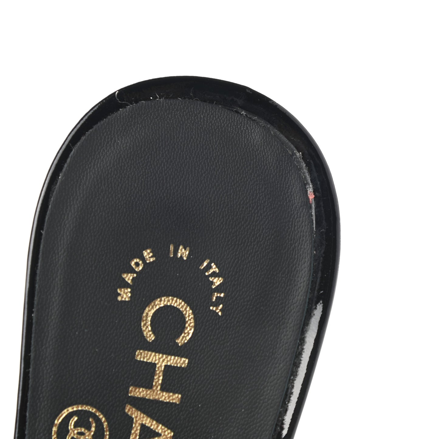 Suede Patent Calfskin Cap Toe Pearl Mule 39 Black