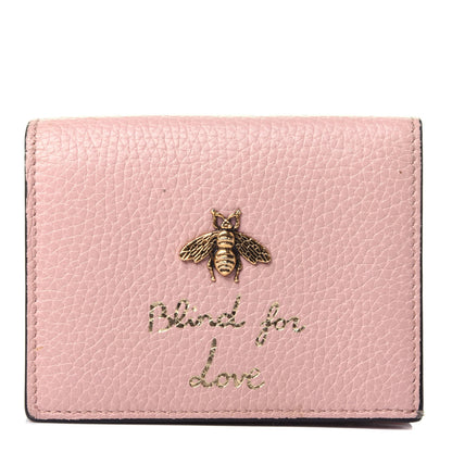 Gucci Cellarius Calfskin Blind for Love Animalier Card Case Perfect Pink 1 of 4