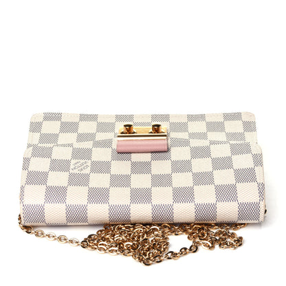Louis Vuitton Damier Azur Croisette Chain Wallet Rose Ballerine 11 of 11