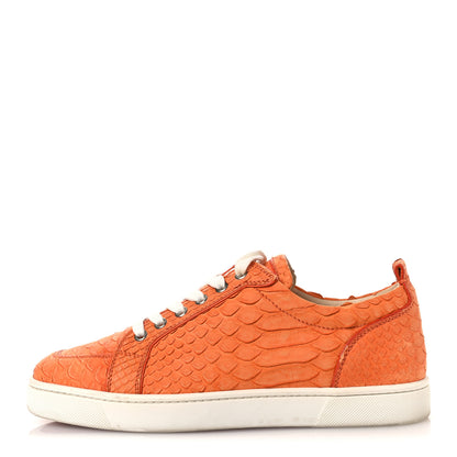 Christian Louboutin Snakeskin Mens Rantulow Flat Sneakers 40 Papaye 1 of 14