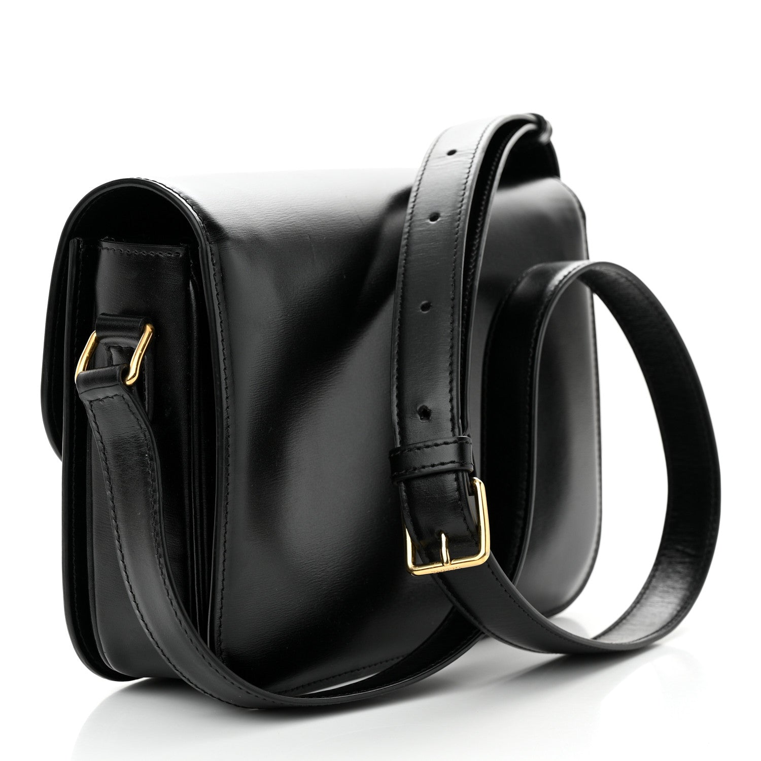 Celine Shiny Calfskin Medium Triomphe Black 3 of 12