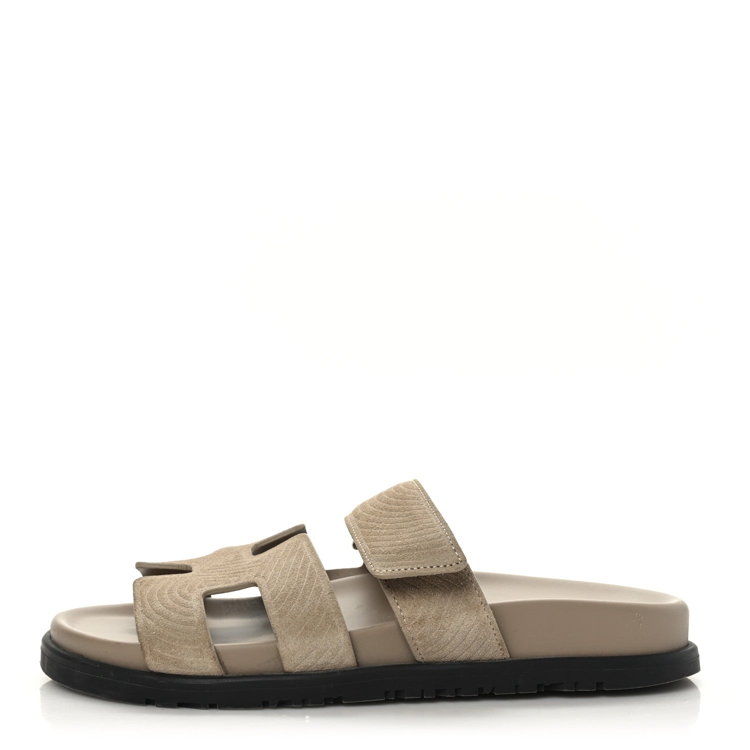 Hermes Suede Goatskin Chaine d'Ancre Womens Chypre Sandals 36.5 Beige Sable 1 of 8