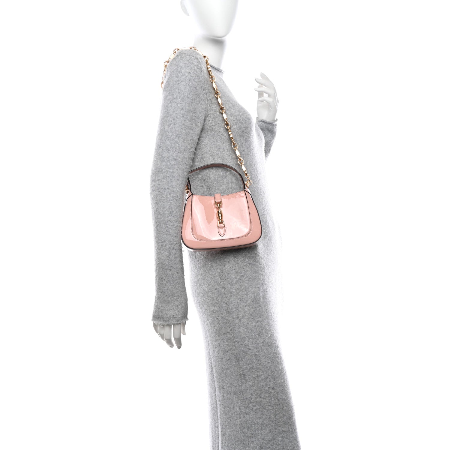 Gucci Patent Mini Jackie 1961 Crystal Hobo Pink 2 of 11