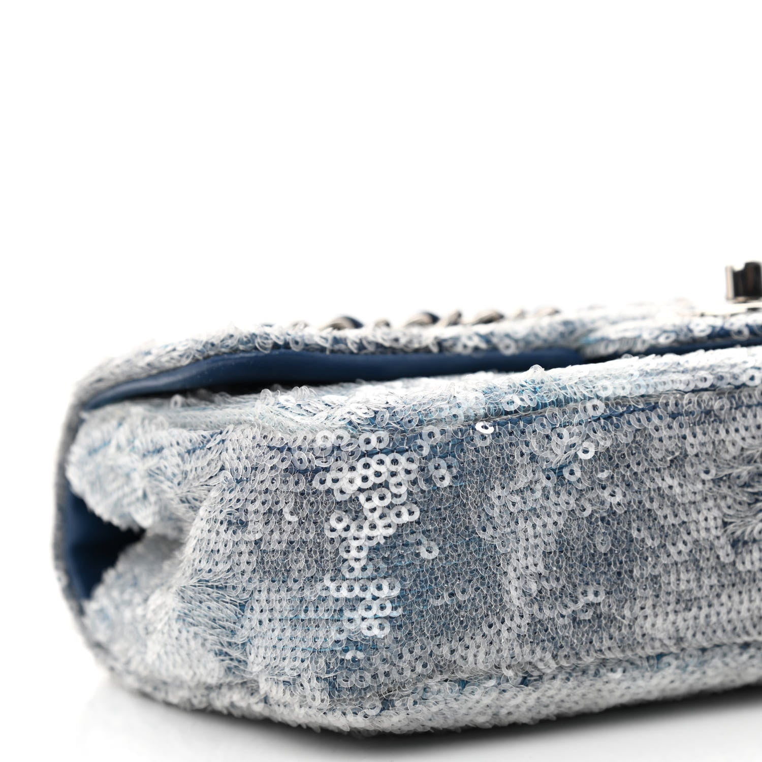 Chanel Sequin Mini Waterfall Flap Light Blue 9 of 15