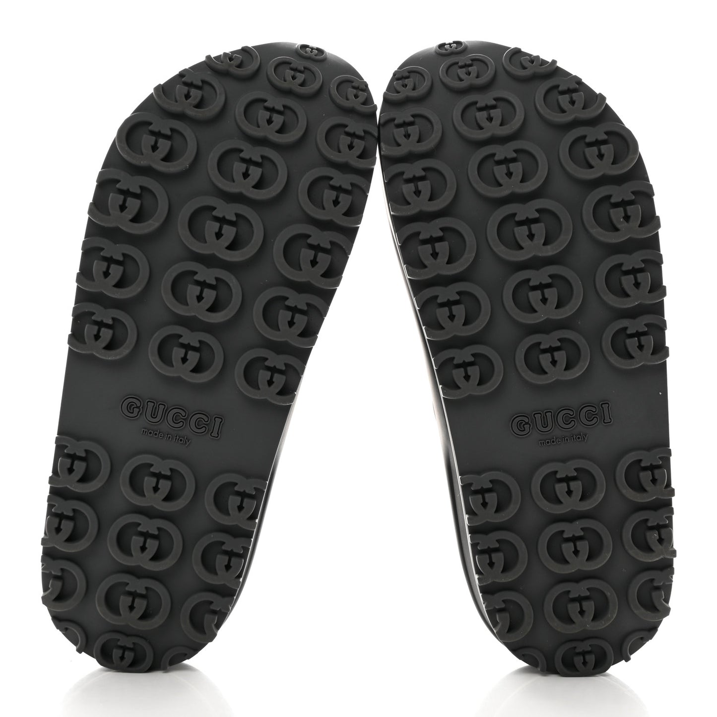 Soft Rubber Womens Interlocking G Platform 42mm Slide Sandals 36 Black