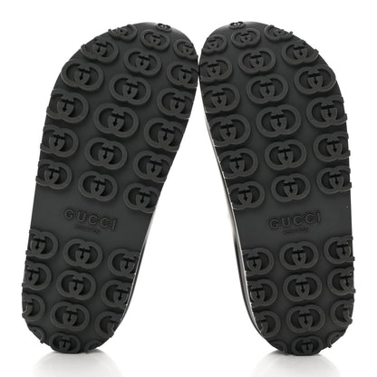 Gucci Soft Rubber Womens Interlocking G Platform 42mm Slide Sandals 36 Black 5 of 10