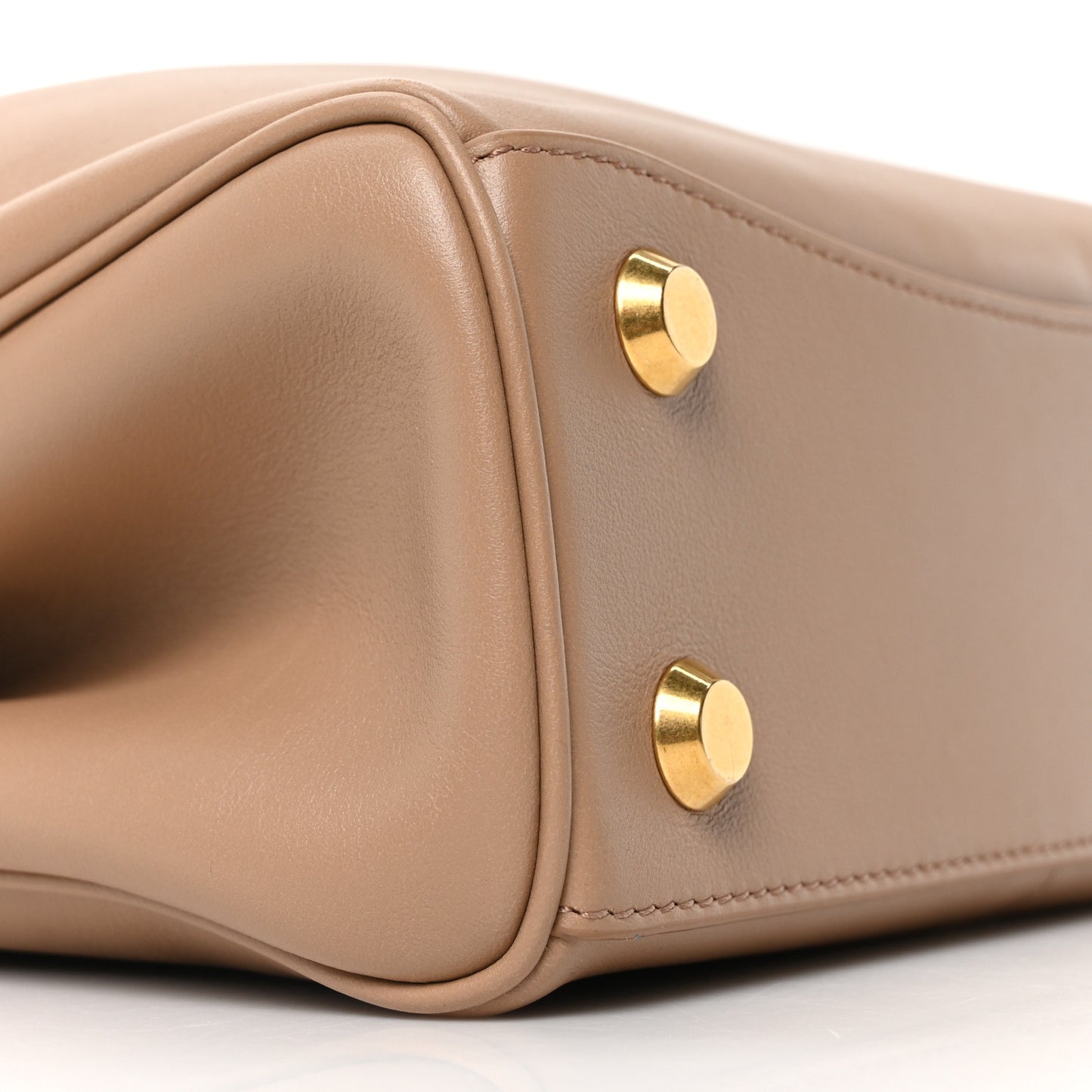 Natural Smooth Calfskin Mini Rodeo Top Handle Handbag Latte