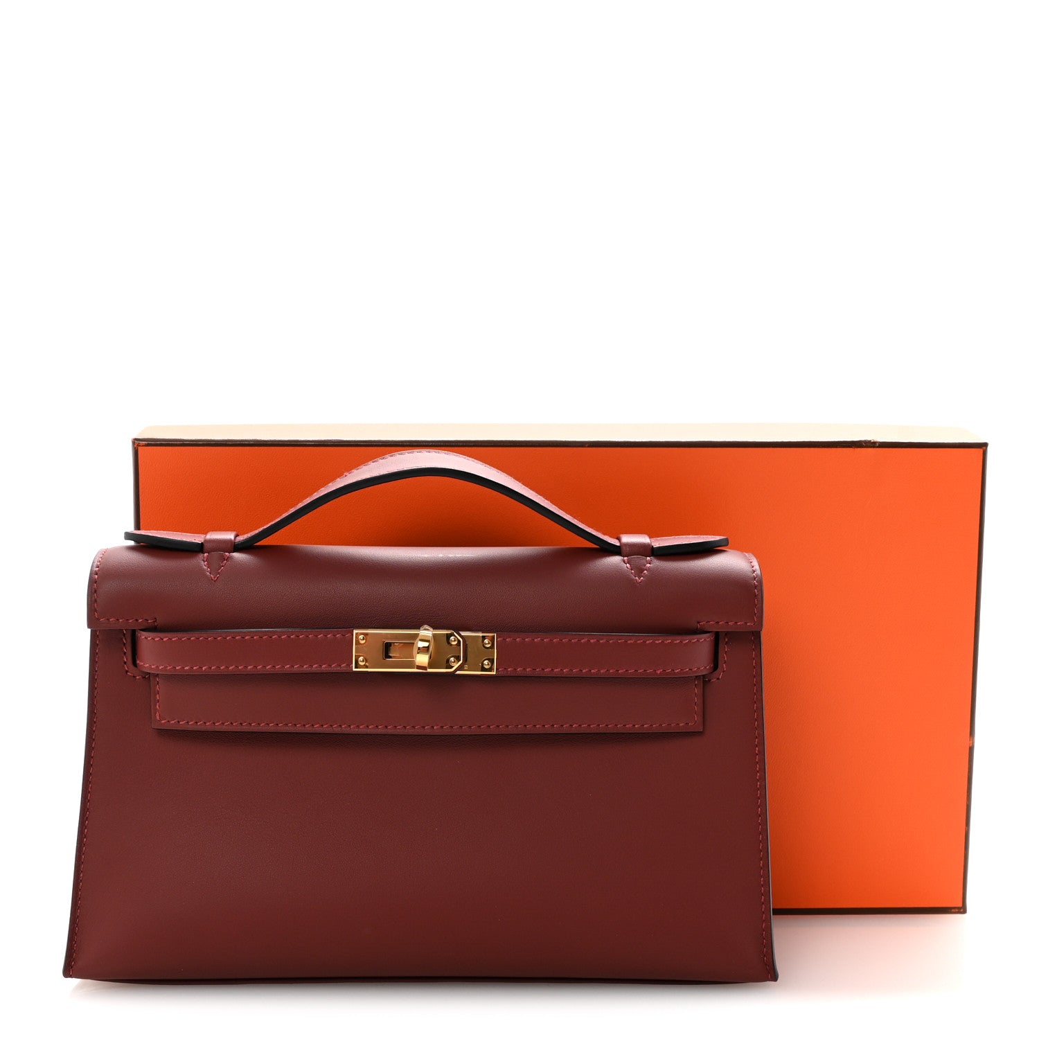 Hermes Swift Kelly Pochette Clutch Rouge H 1833556 – FASHIONPHILE