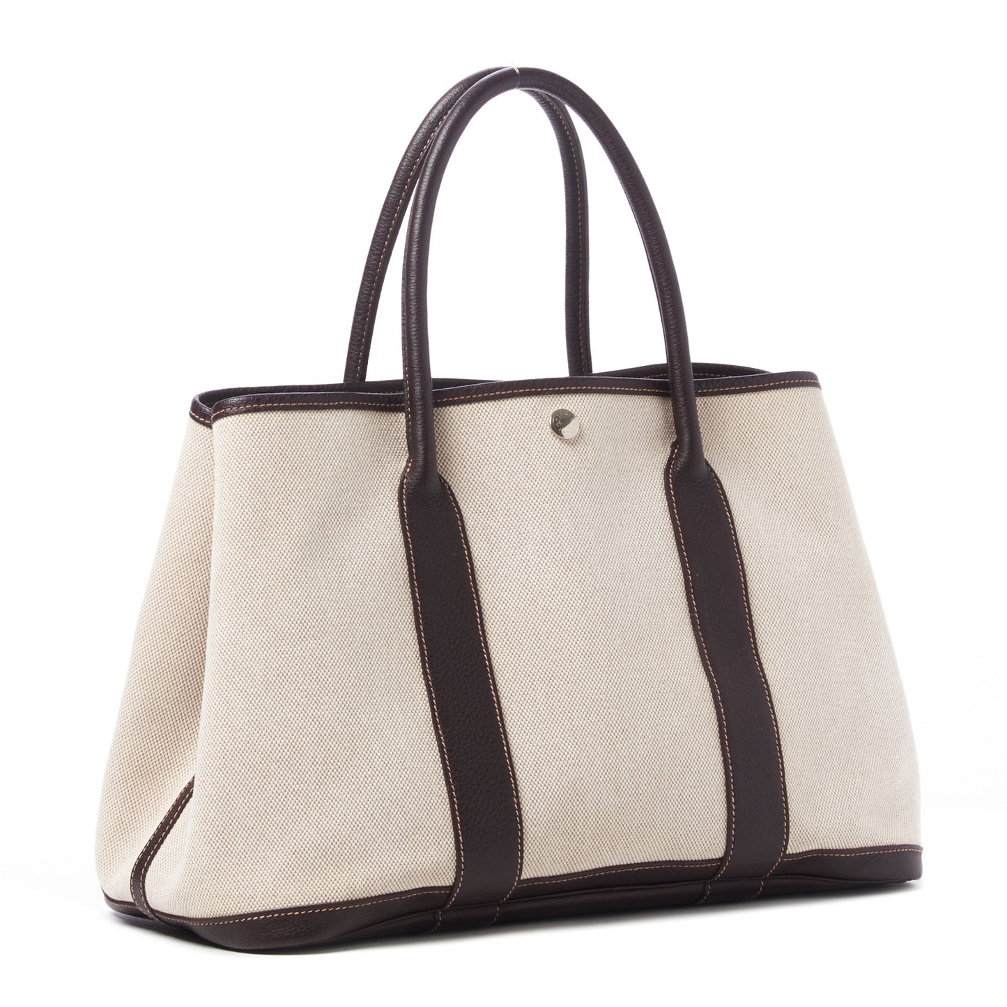 Toile Buffle Gala Garden Party Tote 36 MM Marron Fonce