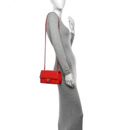 Chanel Lambskin Quilted Mini Rectangular Flap Red 2 of 11