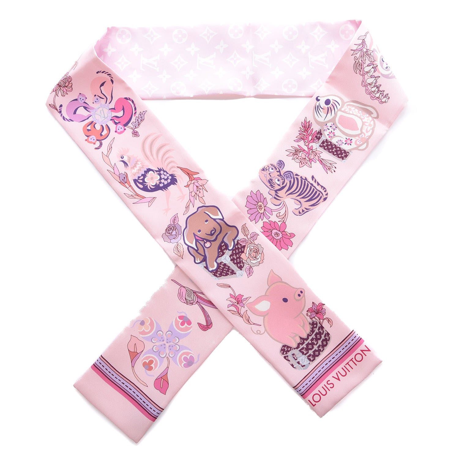 Louis Vuitton Silk Monogram Superstition Bandeau Light Pink 1 of 5