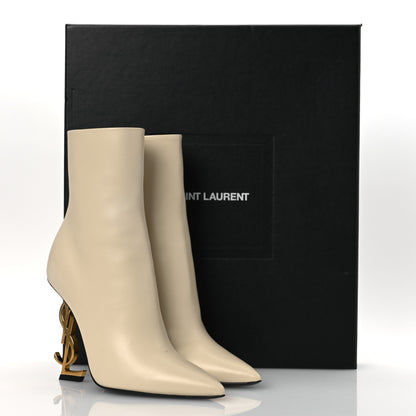 Saint Laurent Calfskin Opyum 110 Ankle Boots 35 Real Beige 13 of 13