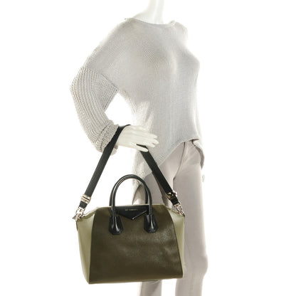 Givenchy Sugar Goatskin Medium Tri-Color Antigona Khaki Black 2 of 8