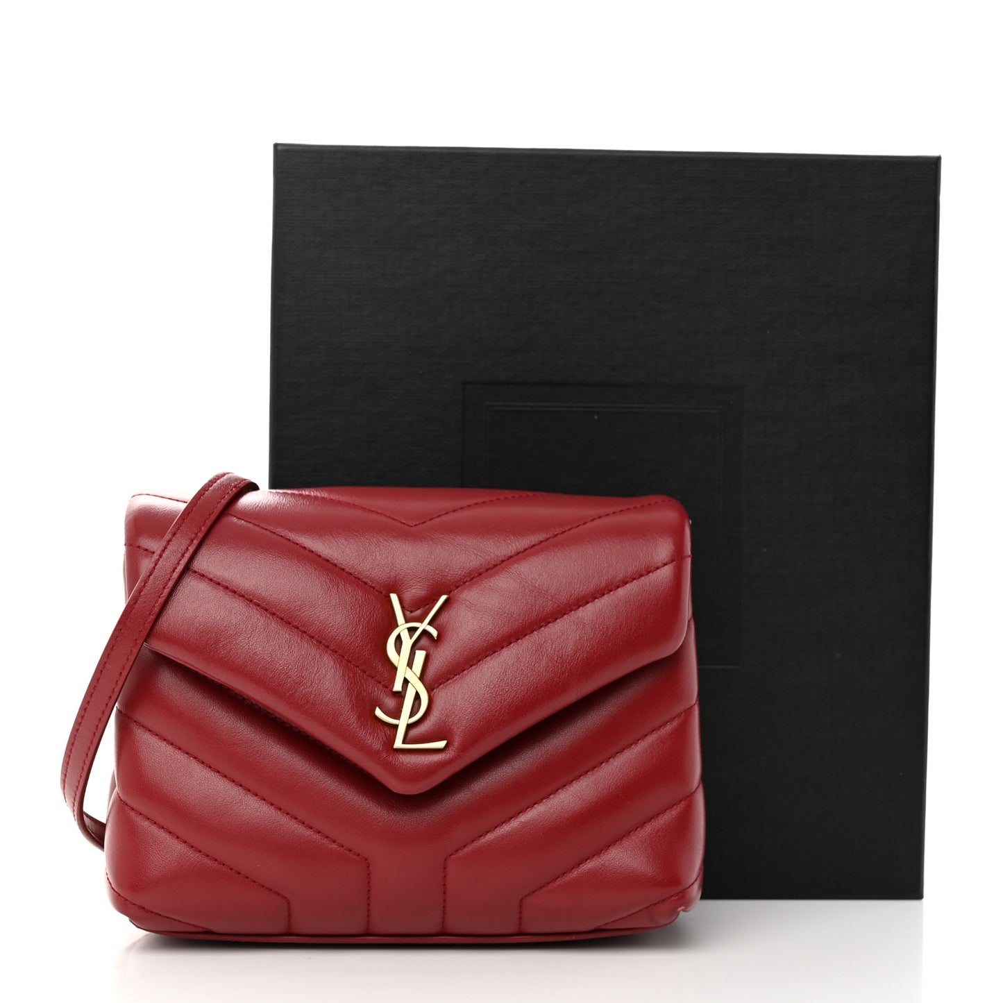 Calfskin Y Quilted Monogram Toy Loulou Crossbody Bag Rouge
