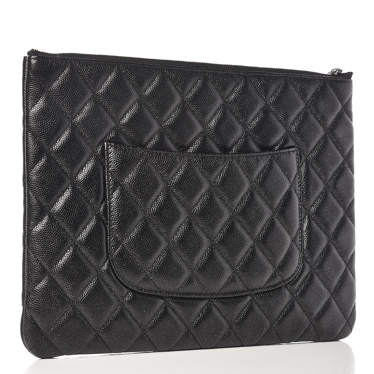 Chanel Iridescent Caviar Quilted Medium Cosmetic Case Black 3 of 8