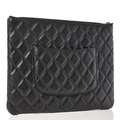 Chanel Iridescent Caviar Quilted Medium Cosmetic Case Black 3 of 8