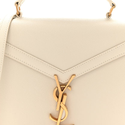 Saint Laurent Grain de Poudre Mini Classic Monogram Cassandra Top Handle Vintage White 8 of 10