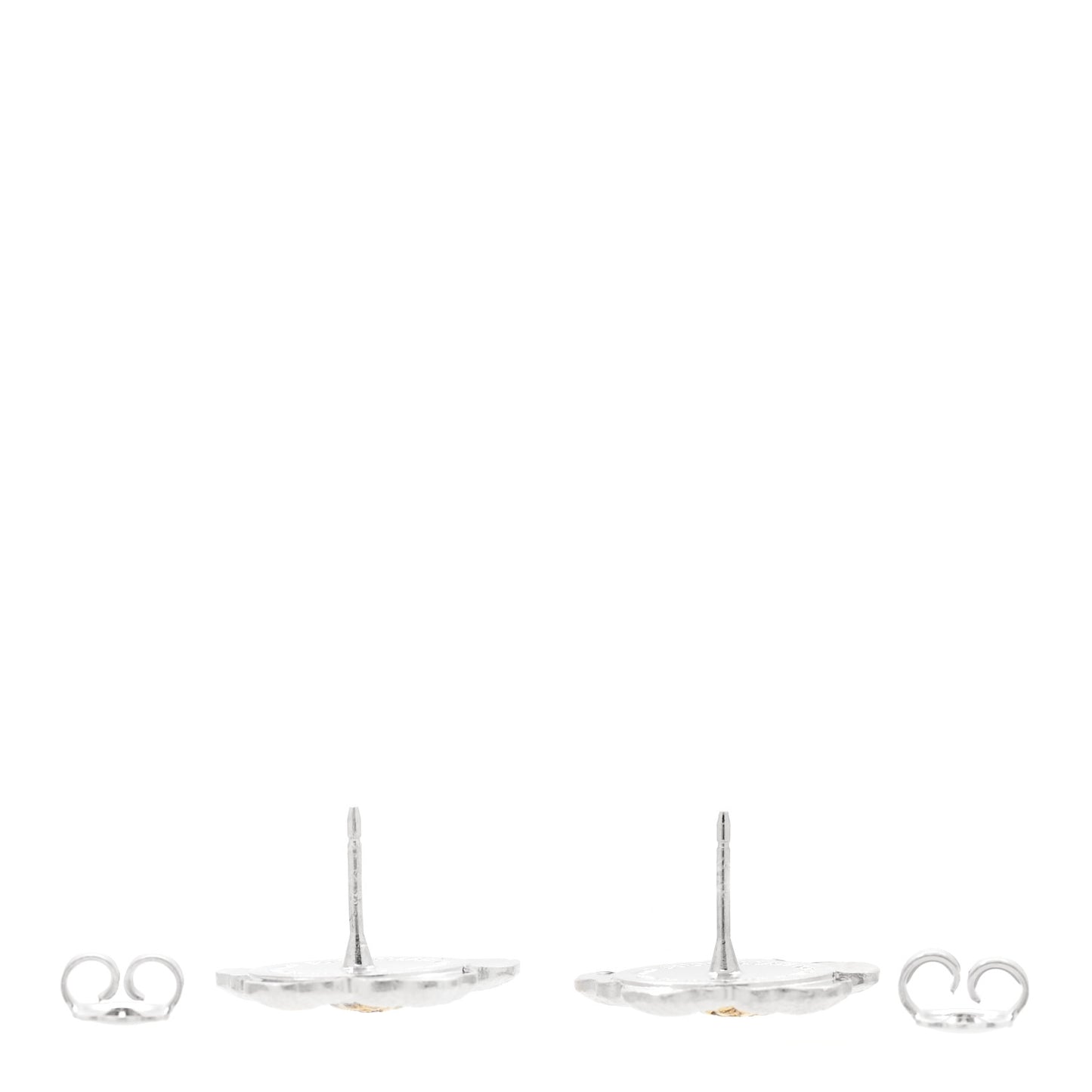 Sterling Silver Vermeil Diamond Small Blossoms Gardenia Button Earrings