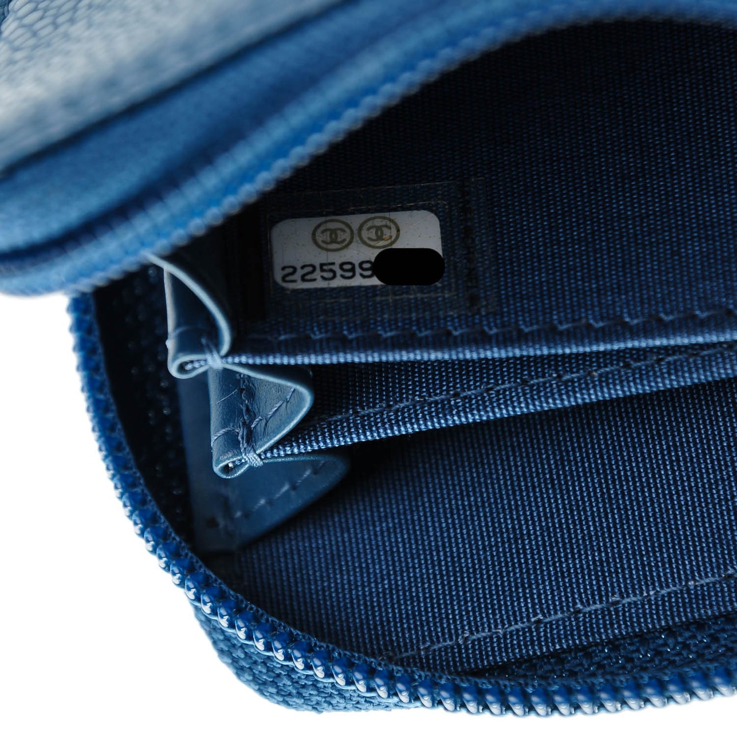 Caviar Timeless CC Zip Around Coin Purse Blue
