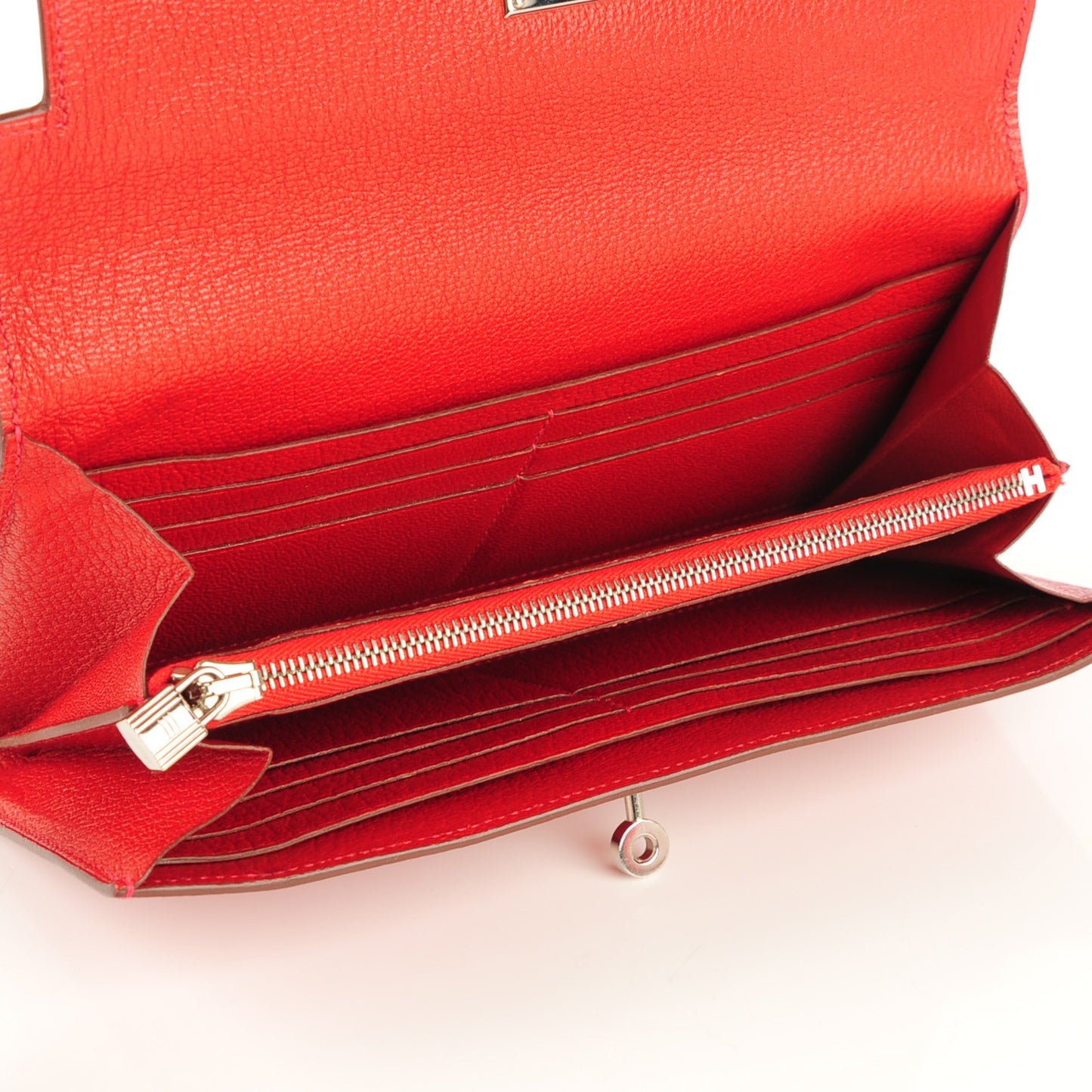 Chevre Mysore Kelly Longue Wallet Rouge Garance