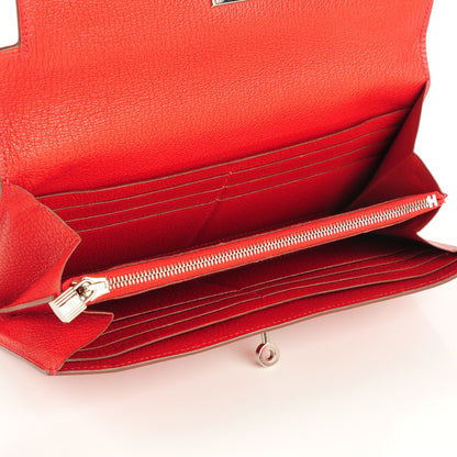 Hermes Chevre Mysore Kelly Longue Wallet Rouge Garance 6 of 10