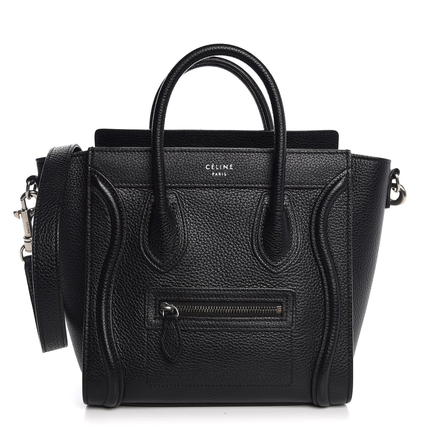 Drummed Calfskin Nano Luggage Black