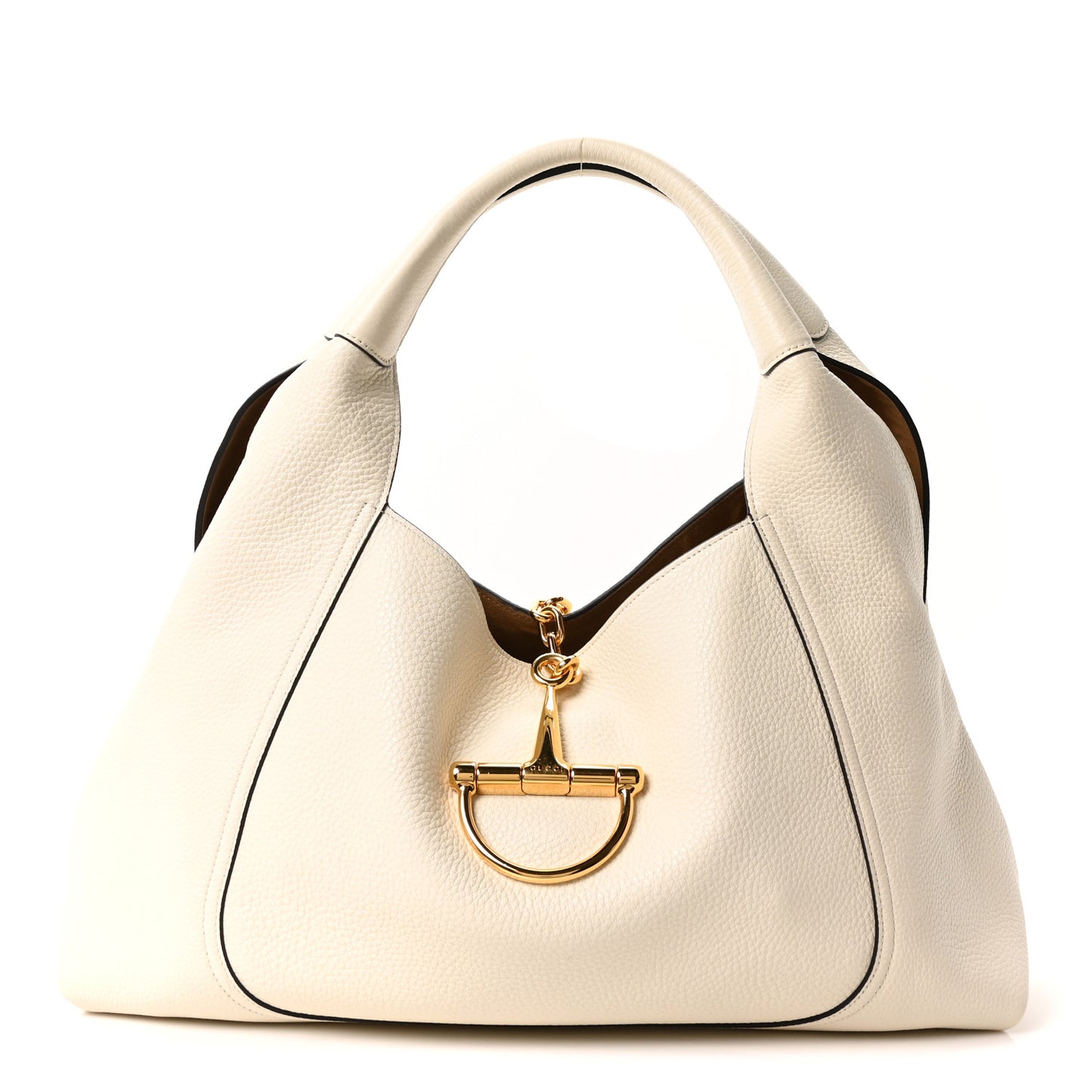Grained Calfskin Softbit Maxi Shoulder Bag Dusty White
