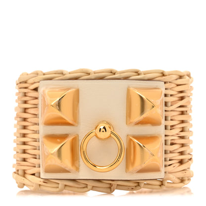 Hermes Wicker Swift Medor Picnic Cuff Bracelet Nata 1 of 7