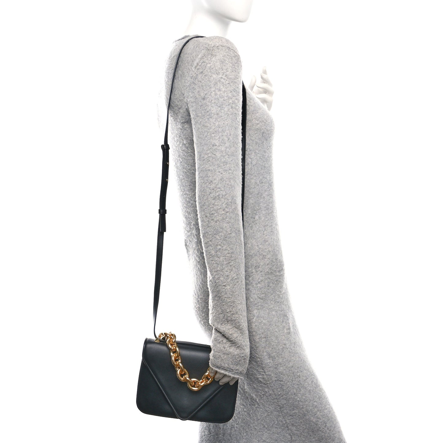 Calfskin Mount Envelope Bag Black