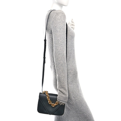 Bottega Veneta Calfskin Mount Envelope Bag Black 2 of 9