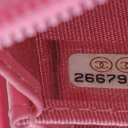 Chanel Calfskin Quilted Boy Zip Around Coin Purse Wallet Pink 7 of 8