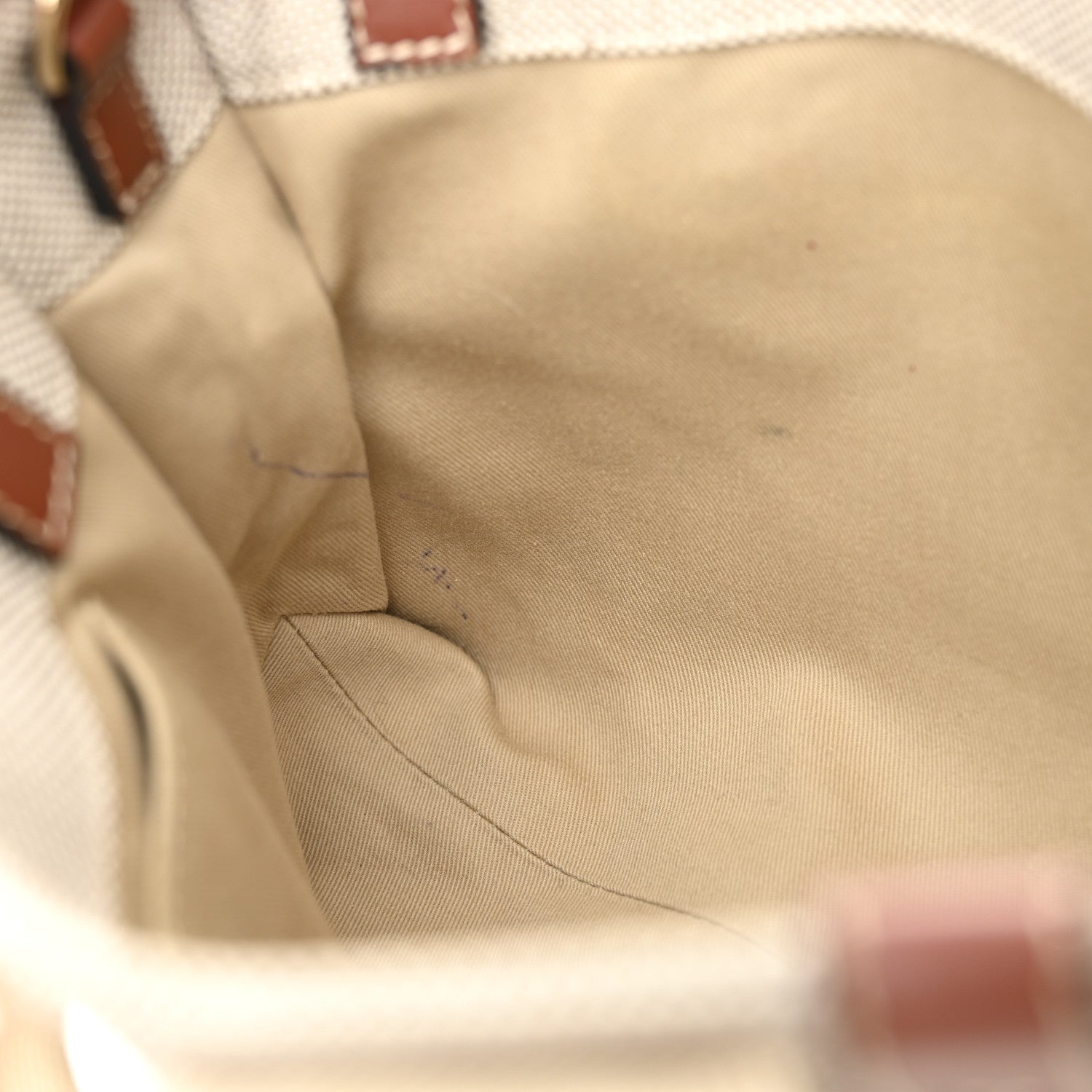 Chloe Cotton Calfskin Small Woody Ribbon Tote With Strap White Brown 11 of 11