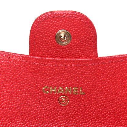 Chanel Caviar Quilted Flap Card Holder Wallet Red 6 of 18