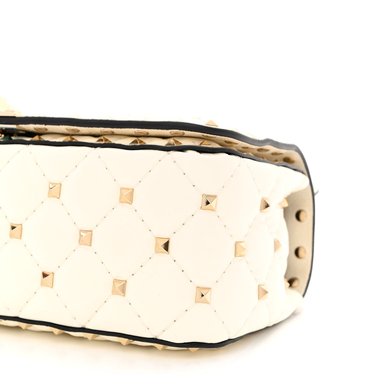 Valentino Garavani Calfskin Rockstud Spike Convertible Shoulder Bag Ivory 10 of 10