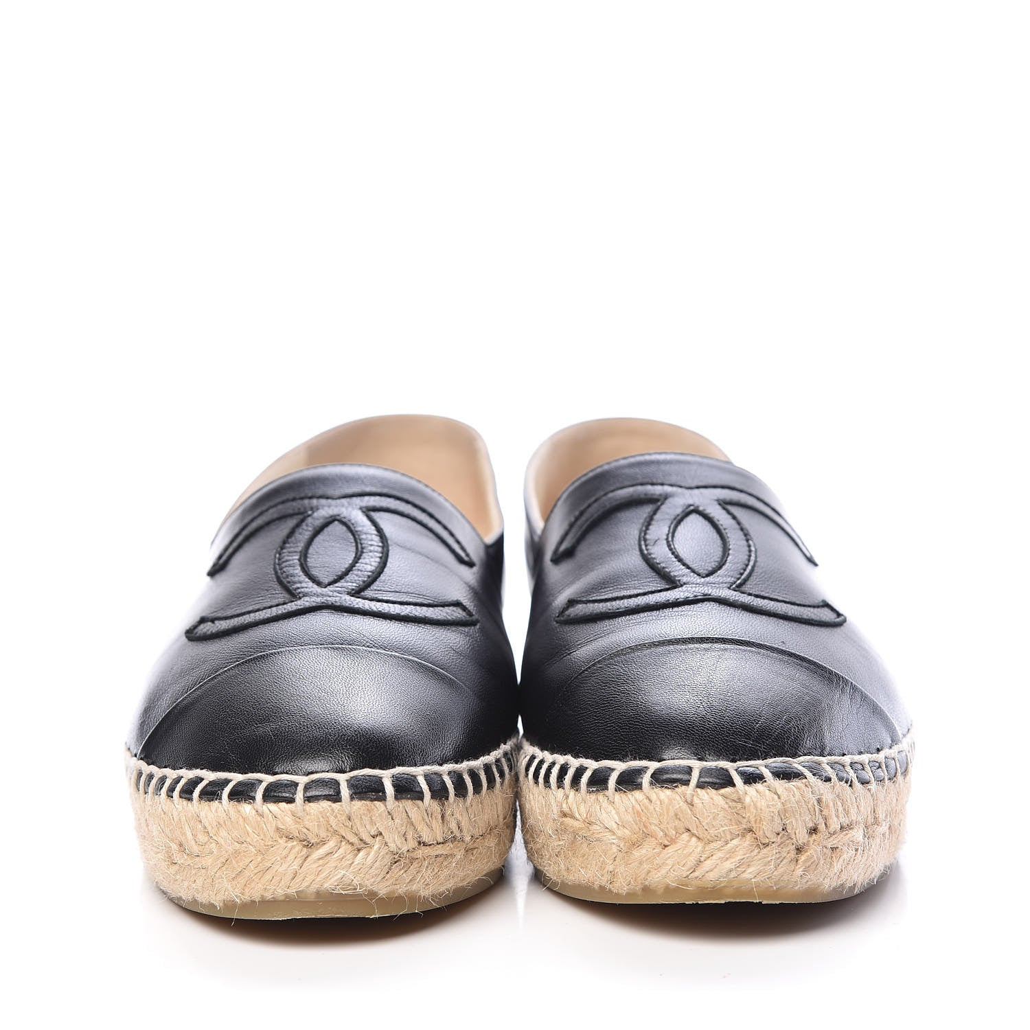 Chanel Lambskin CC Espadrilles 35 Black 2 of 10