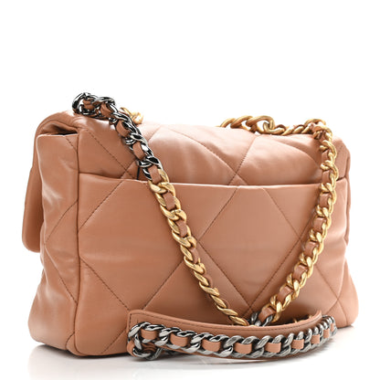 Chanel Lambskin Quilted Large Chanel 19 Flap Brown 3 of 9