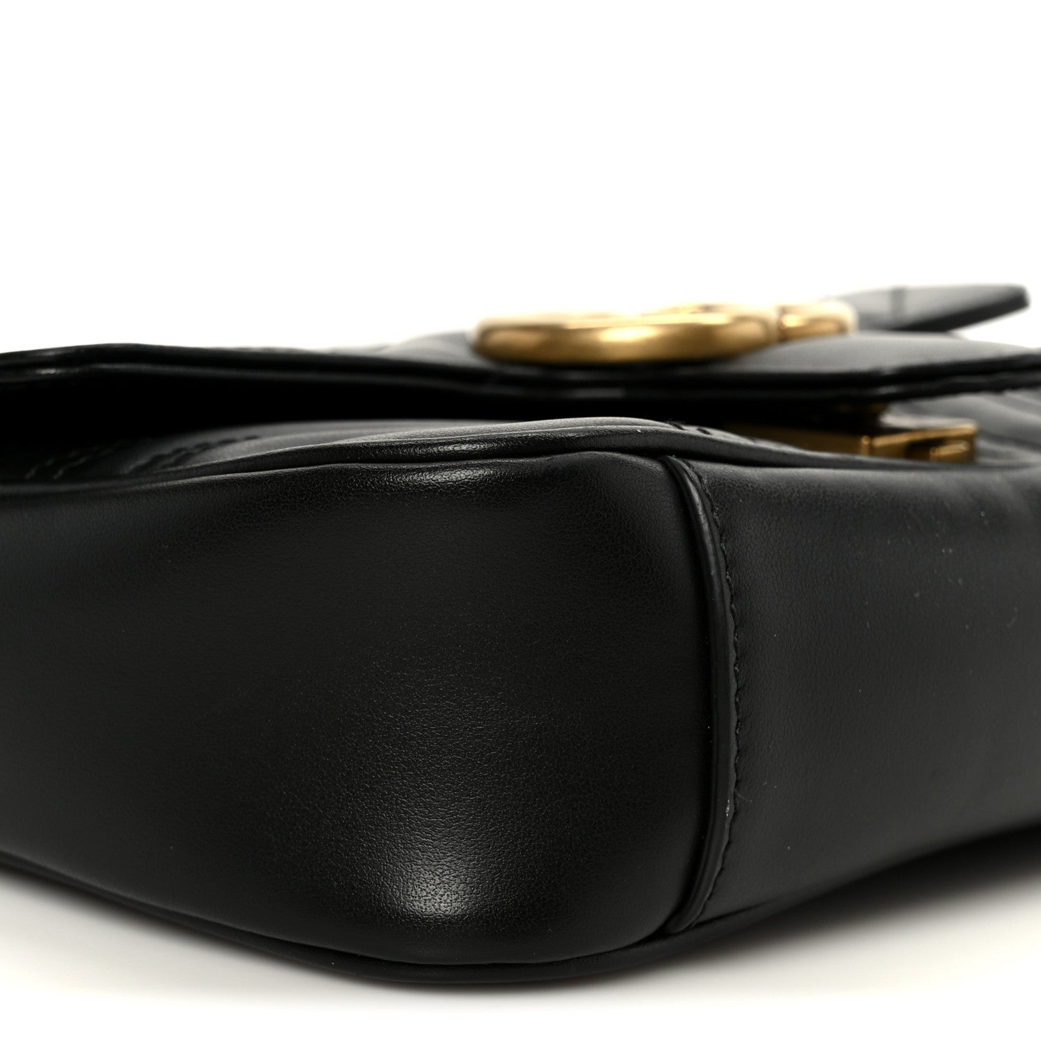 Gucci Calfskin Matelasse Mini GG Marmont Shoulder Bag Black 9 of 11